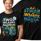 Koszulka Dla Dorosłych z Własnym Nadrukiem , T-Shirt 190g - Jakość Premium - Pełen Kolor