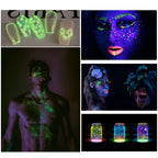Brokat świecący w ciemności do twarzy makijażu 12 kolorów UV LED Glow