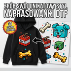 Naprasowanki, Naplamki Łatki Termo DTF Na Ubrania Zestaw Dla Dzieci Arkusz A4 Minecraft Piesek
