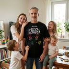 Koszulka Męska T-Shirt - Ekipa Dziadka z imionami wnuków - Czarna lub Biała- DZI03