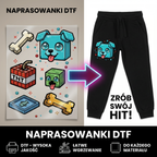Naprasowanki, Naplamki Łatki Termo DTF Na Ubrania Zestaw Dla Dzieci Arkusz A4 Minecraft Piesek