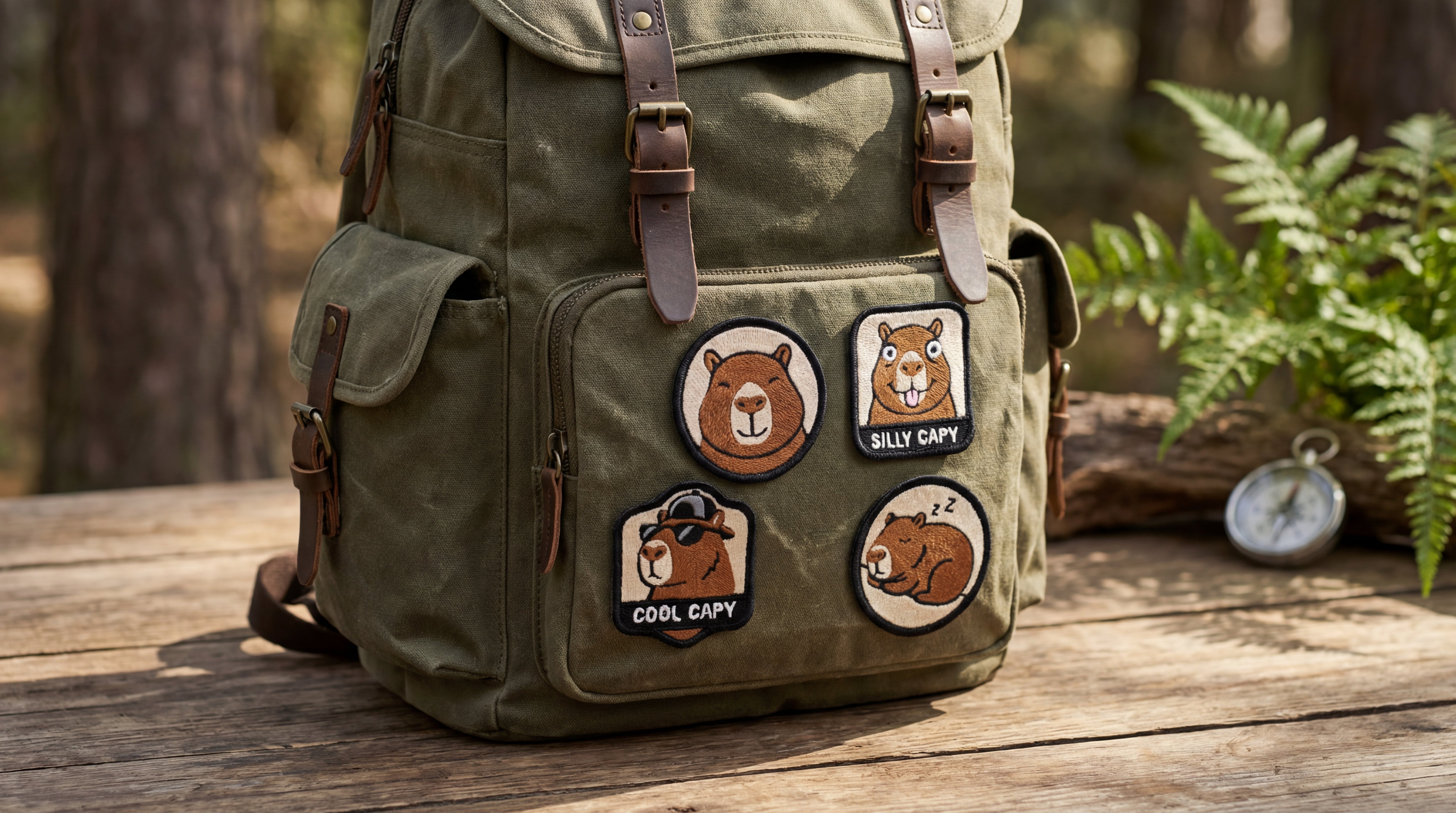 Naszywki Zestaw 4 naszywek z Kapibarą Haftowana Aplikacja Termo Naprasowanka - 042 Kapibara Drugie zdjęcie produktu