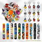 Zestaw Upominki Dragon Ball Anime Manga Na Urodziny dla dzieci Breloki Bransoletki Snap On Naklejki
