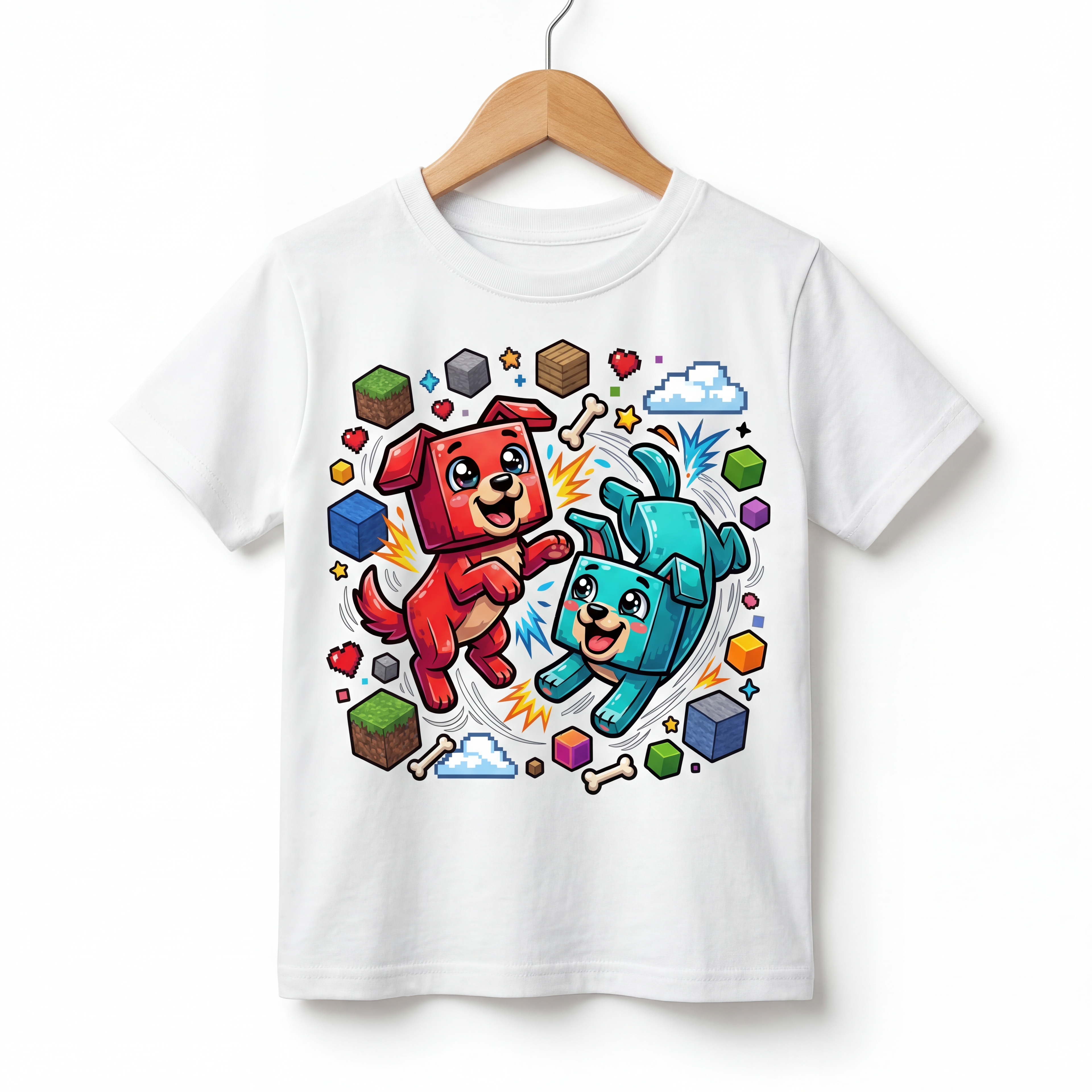 Koszulka z gry Piesek Minecraft z Pieskiem Pieskami Dziecięca Bawełniana - 26_7