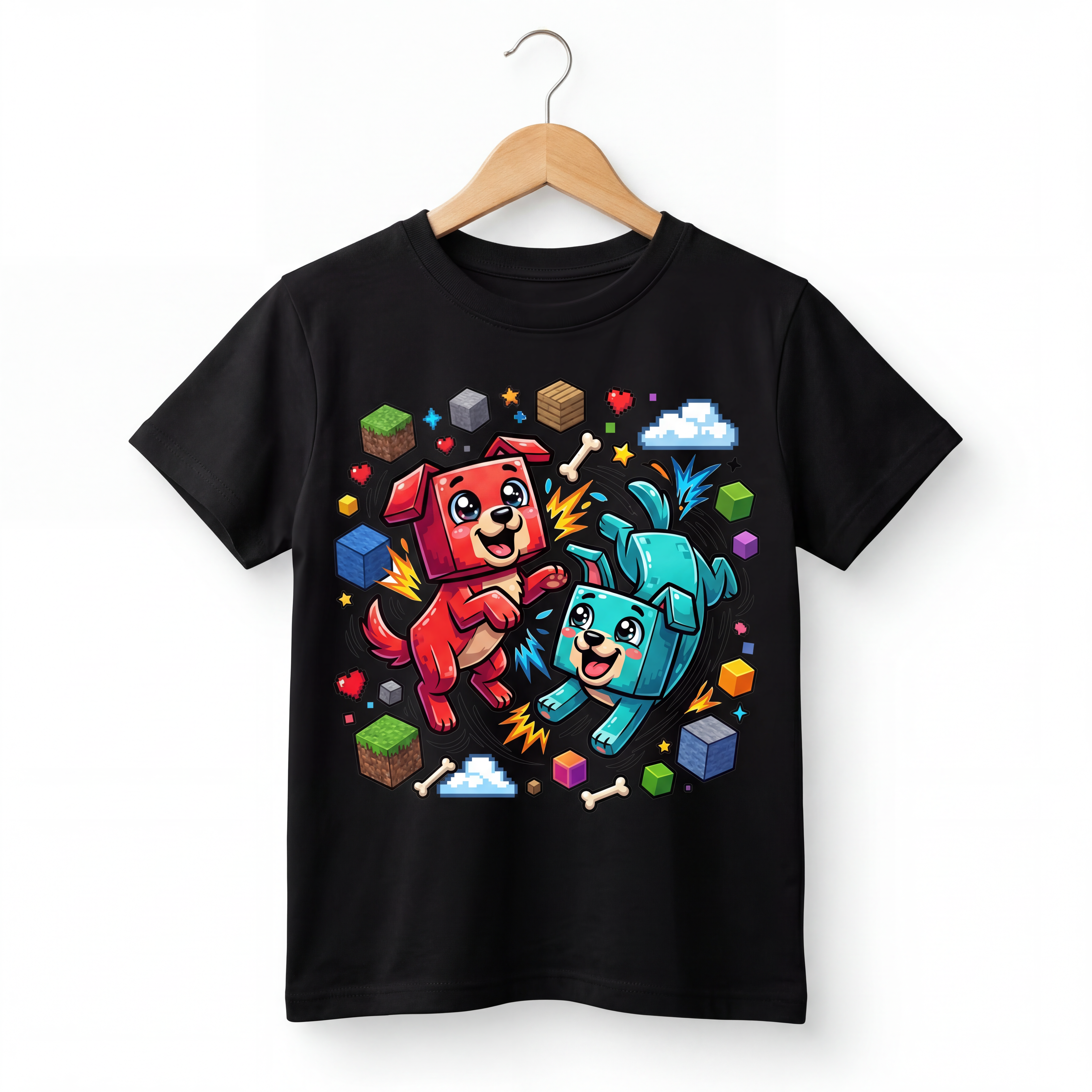 Koszulka z gry Piesek Minecraft z Pieskiem Pieskami Dziecięca Bawełniana - 26_7
