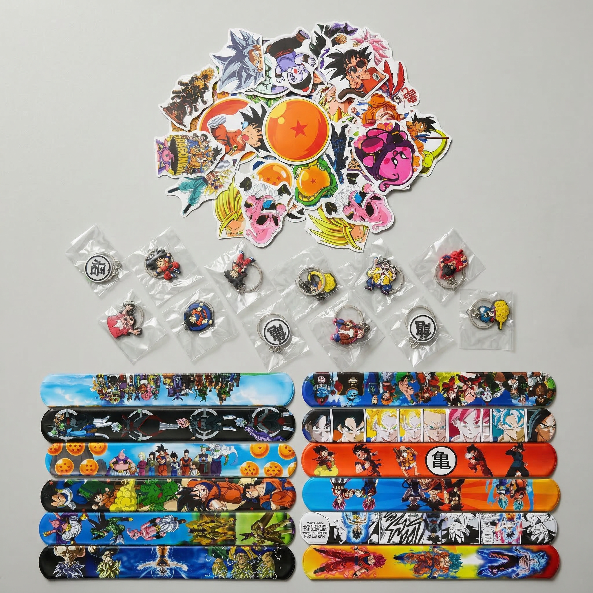 Zestaw Upominki Dragon Ball Anime Manga Na Urodziny dla dzieci Breloki Bransoletki Snap On Naklejki Drugie zdjęcie produktu