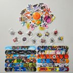 Zestaw Upominki Dragon Ball Anime Manga Na Urodziny dla dzieci Breloki Bransoletki Snap On Naklejki