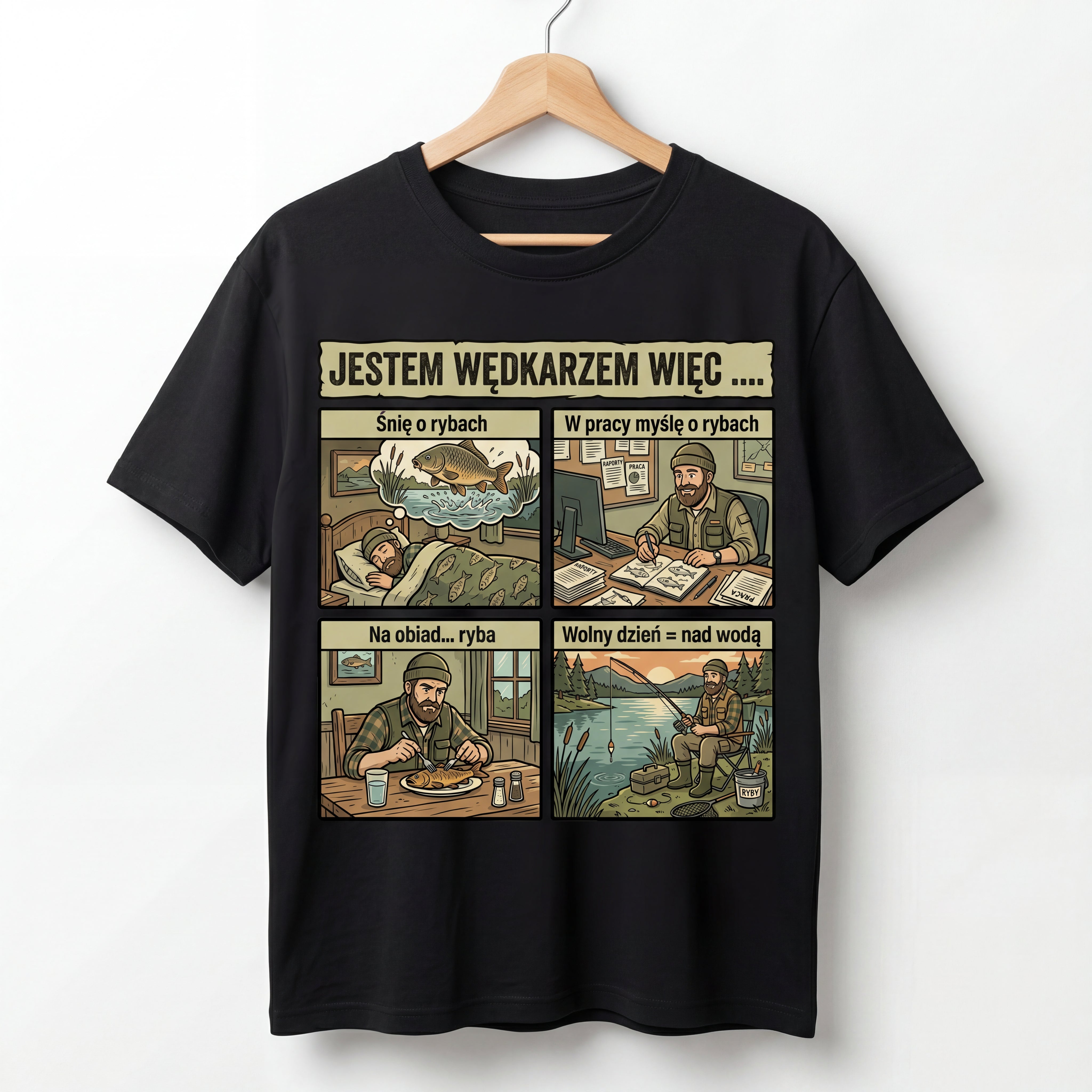 Koszulka Męska T-Shirt - Wędkarz Komiks Śmieszna Prezent Dla Wędkarza 26_5 Drugie zdjęcie produktu