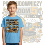 Koszulka Dziecięca Budowniczy Koparki Budowa Personalizowana Cyfrą Na Urodziny