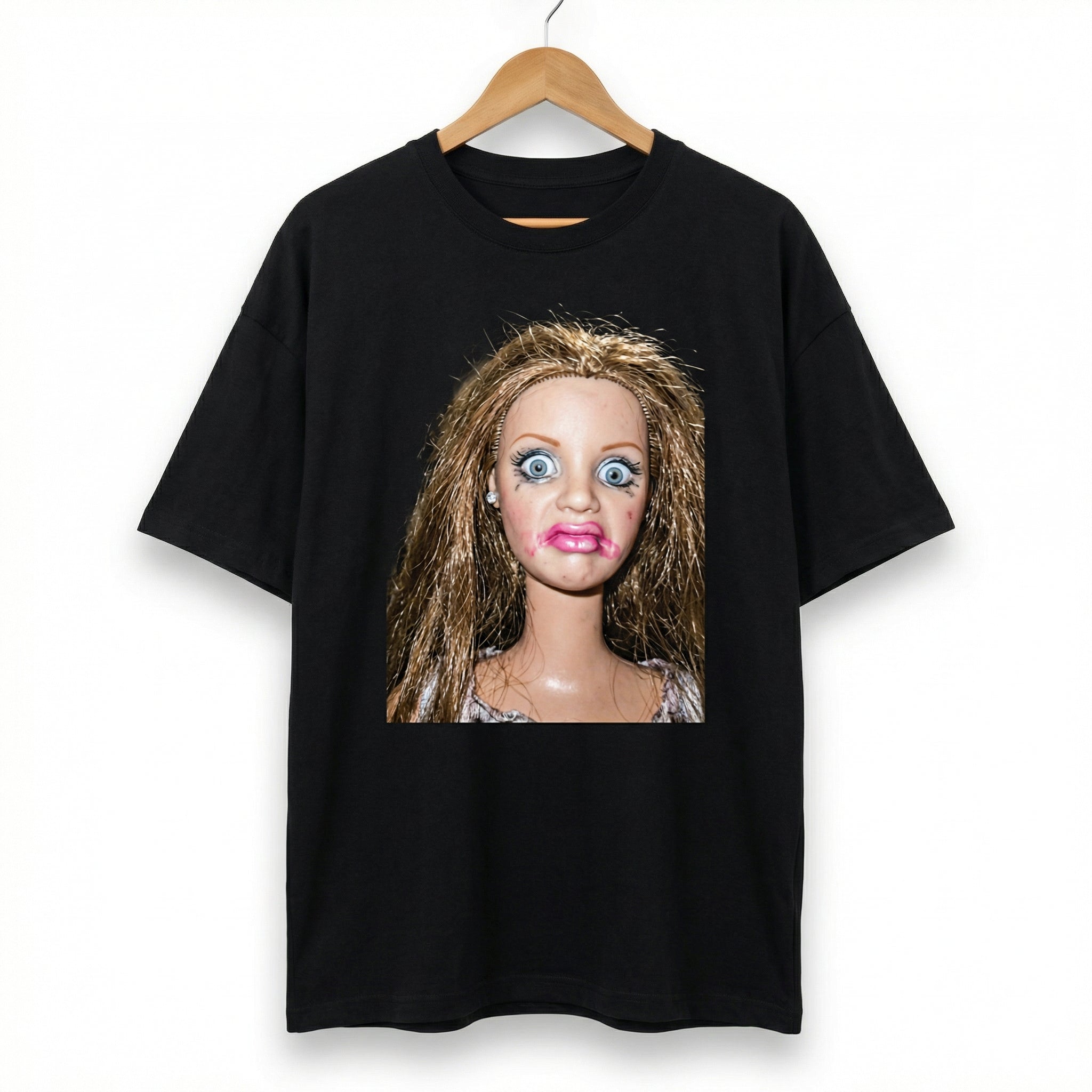 Koszulka Damska Męska Śmieszna MEME DISGUSTED DOLL FACE T-Shirt Oversize Biała Czarna