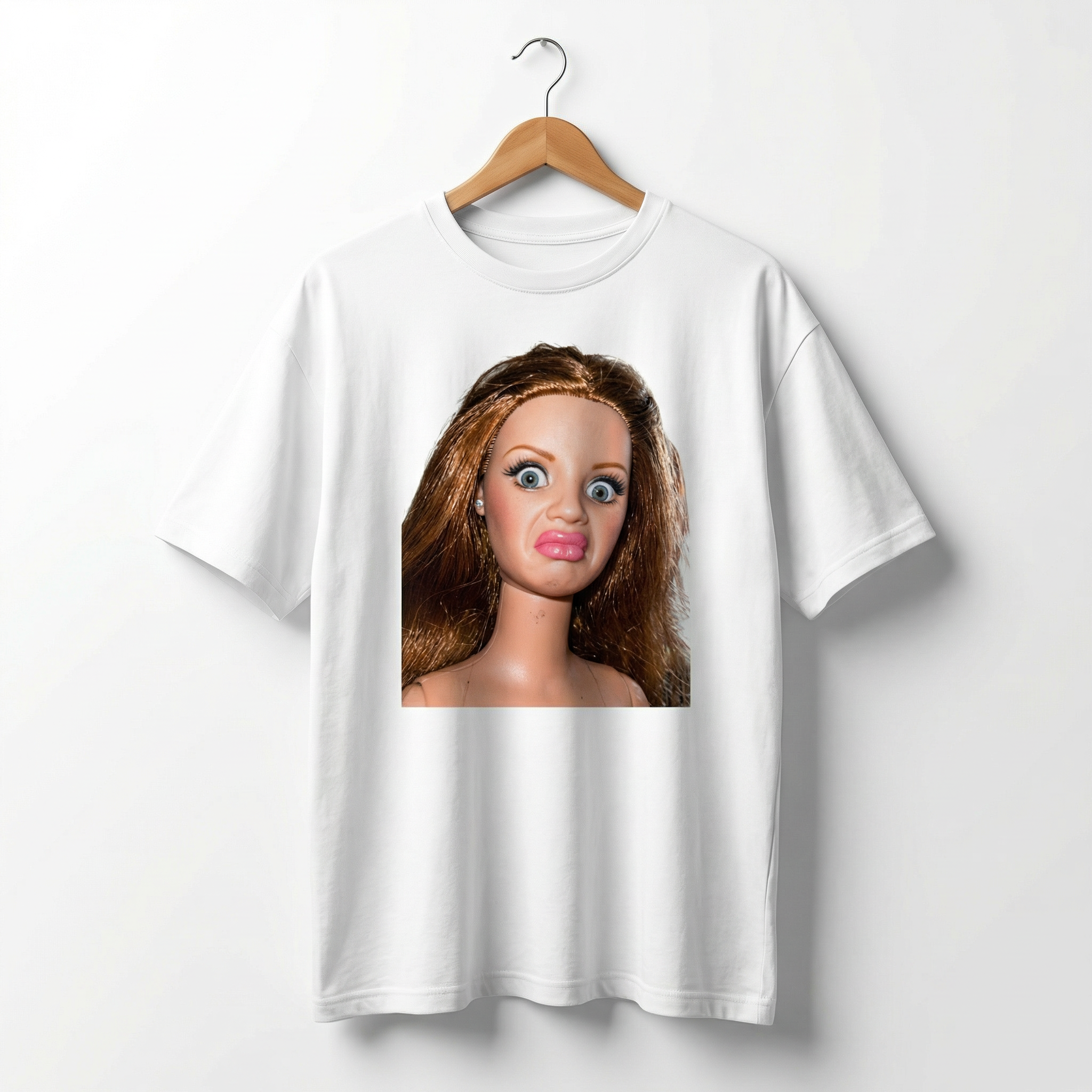 Koszulka Damska Męska Śmieszna MEME DISGUSTED DOLL FACE T-Shirt Oversize
