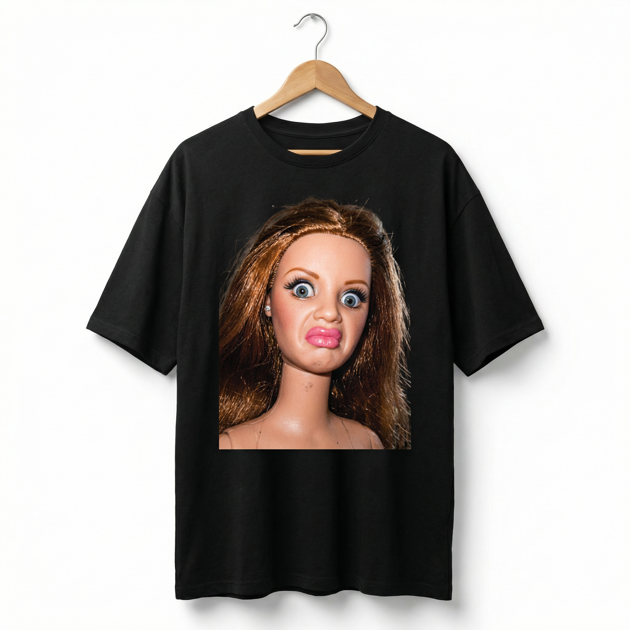 Koszulka Damska Męska Śmieszna MEME DISGUSTED DOLL FACE T-Shirt Oversize
