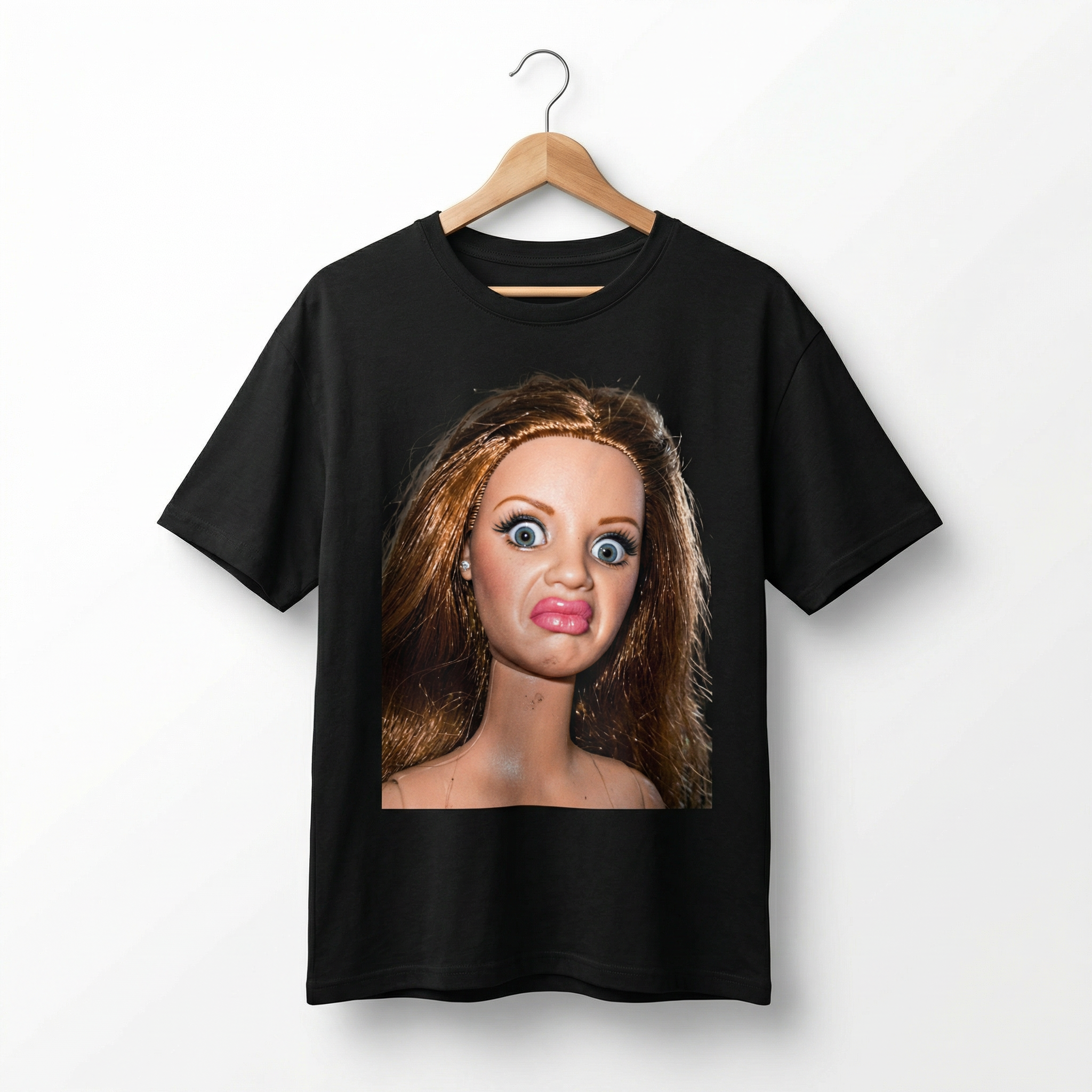 Koszulka Damska Męska Śmieszna MEME DISGUSTED DOLL FACE T-Shirt Klasyczny