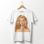 Koszulka Damska Męska Śmieszna MEME DISGUSTED DOLL FACE Zniesmaczona Blondynka T-Shirt Klasyczny