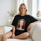 Koszulka Damska Męska Śmieszna MEME DISGUSTED DOLL FACE T-Shirt Oversize Biała Czarna