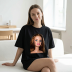 Koszulka Damska Męska Śmieszna MEME DISGUSTED DOLL FACE T-Shirt Oversize