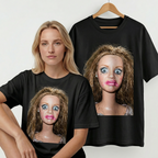 Koszulka Damska Męska Śmieszna MEME DISGUSTED DOLL FACE T-Shirt Oversize Biała Czarna