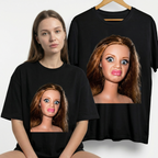 Koszulka Damska Męska Śmieszna MEME DISGUSTED DOLL FACE T-Shirt Oversize