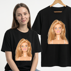 Koszulka Damska Męska Śmieszna MEME DISGUSTED DOLL FACE Zniesmaczona Blondynka T-Shirt Klasyczny