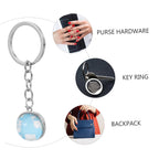 Breloki do kluczy globus 5 szt. niebiesko-białe zawieszki Globusy