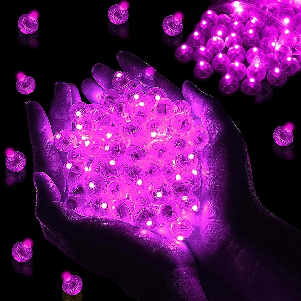 Mini lampki Diody LED wodoodporne fioletowe 10 szt. do dekoracji balonów i wazonów Główne zdjęcie produktu