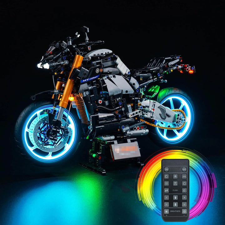 Podświetlenie Oświetlenie LED RGB do LEGO Yamaha MT-10 42159 – zestaw z pilotem i efektami świetlnymi
