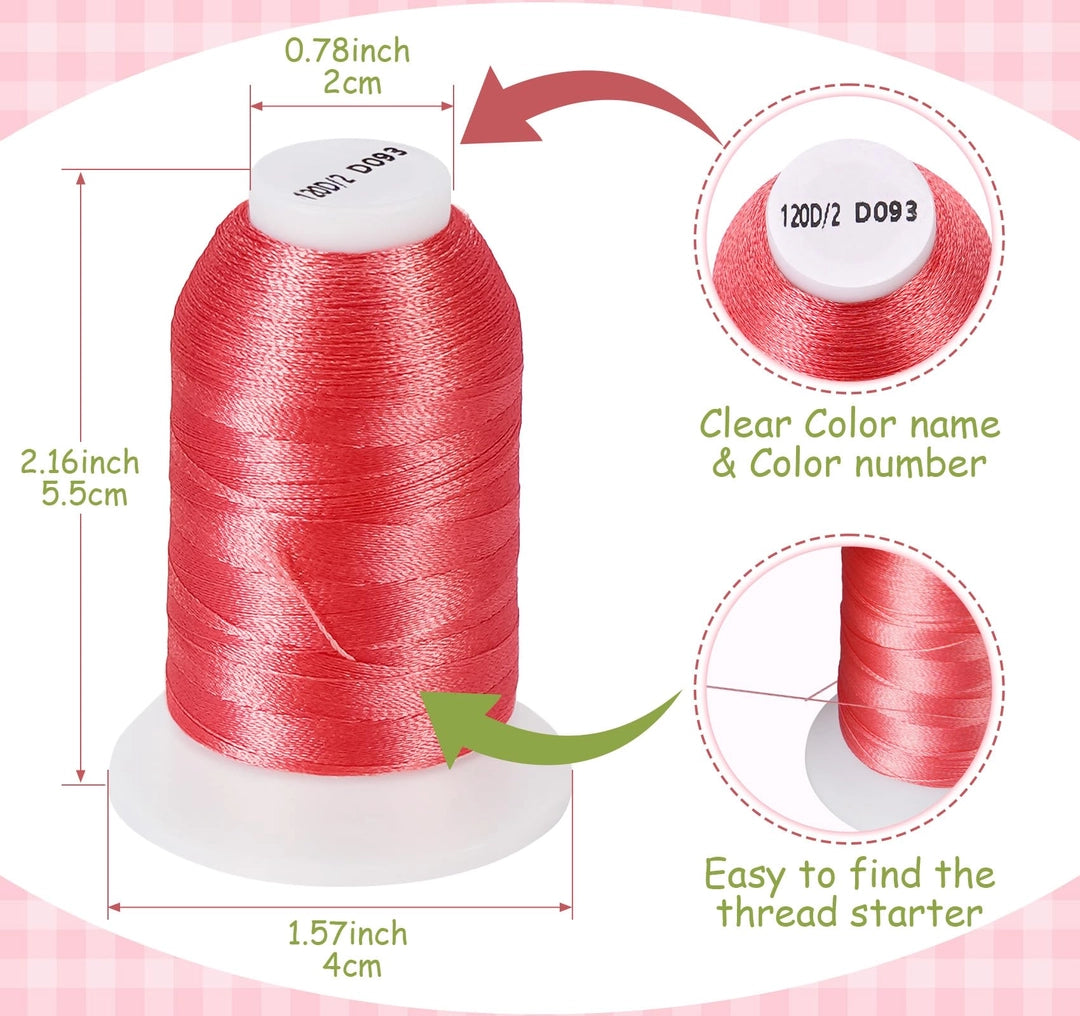 Zestaw Nici do Haftu Komputerowego 40 Kolorów - Poliester 40WT 500M Z Pudełkiem