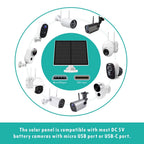 Panel solarny do ładowania kamer urządzeń 5V USB-C/Micro non-stop IP65 3.5W