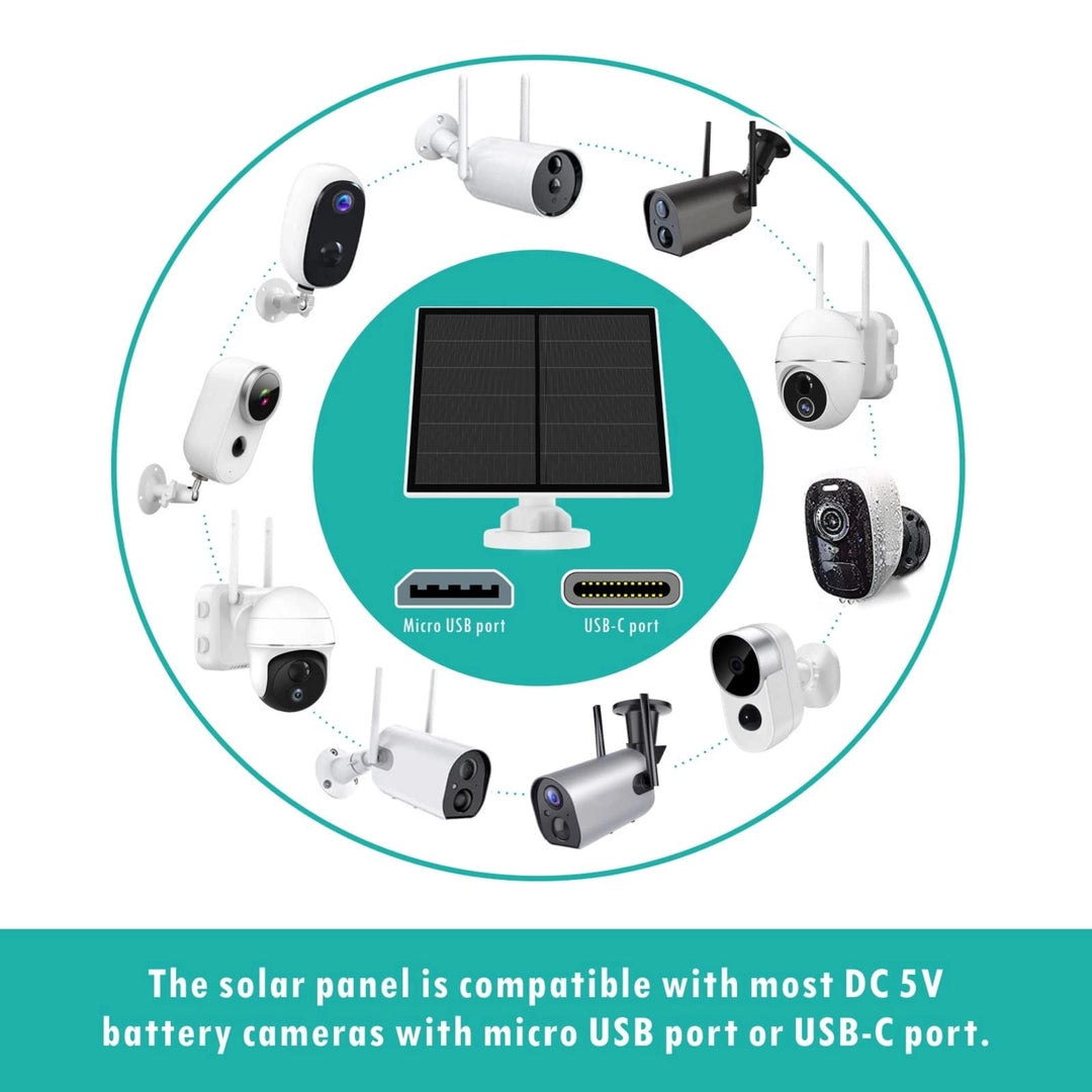 Panel solarny do ładowania kamer urządzeń 5V USB-C/Micro non-stop IP65 3.5W