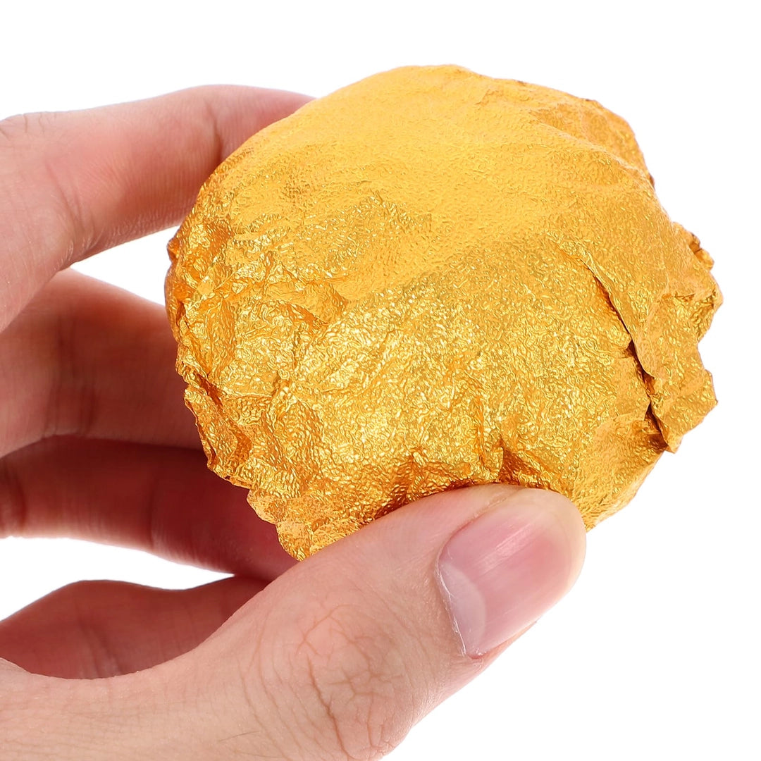 Złota folia aluminiowa do pakowania czekoladek 20×20 cm – 100 sztuk błyszczących arkuszy