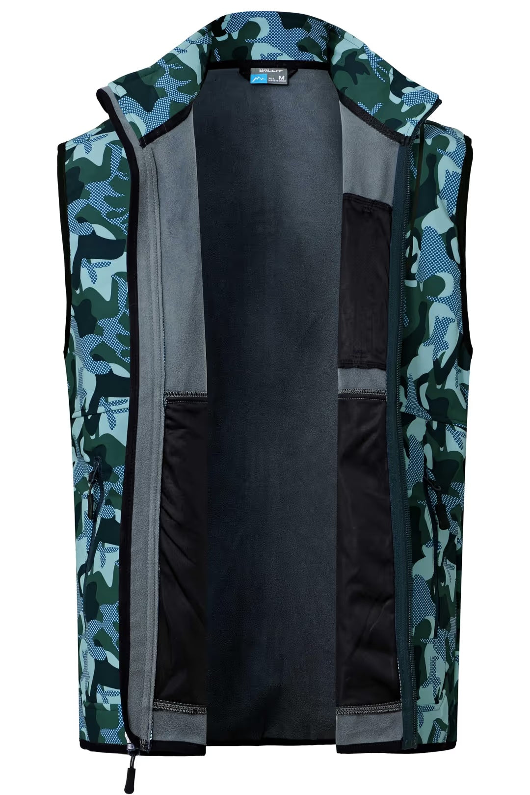 Męska kamizelka softshell moro - wnętrze i kieszenie
