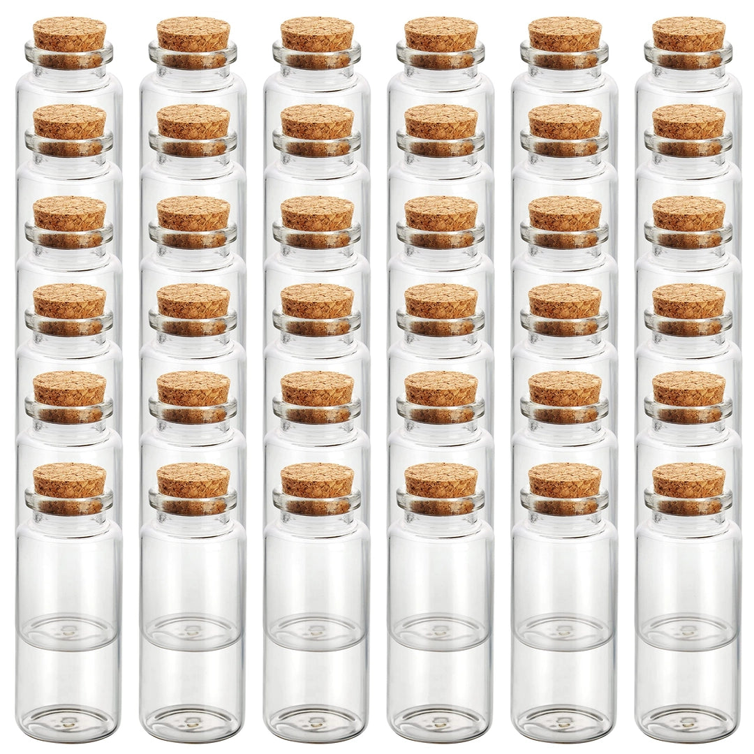 Mini Buteleczki szklane z korkiem na ozdoby podziękowania Komplet 36 szt 30ml