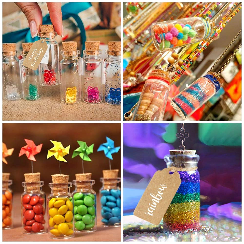 Mini Buteleczki szklane z korkiem na ozdoby podziękowania Komplet 110 szt