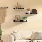 Zestaw 3 półek ściennych czarnych metalowych loft 30/35/40 cm