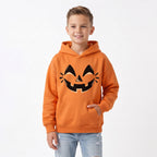 Bluza Dynia Halloween z Kapturem – Dzieci i Dorośli – Pomarańczowa