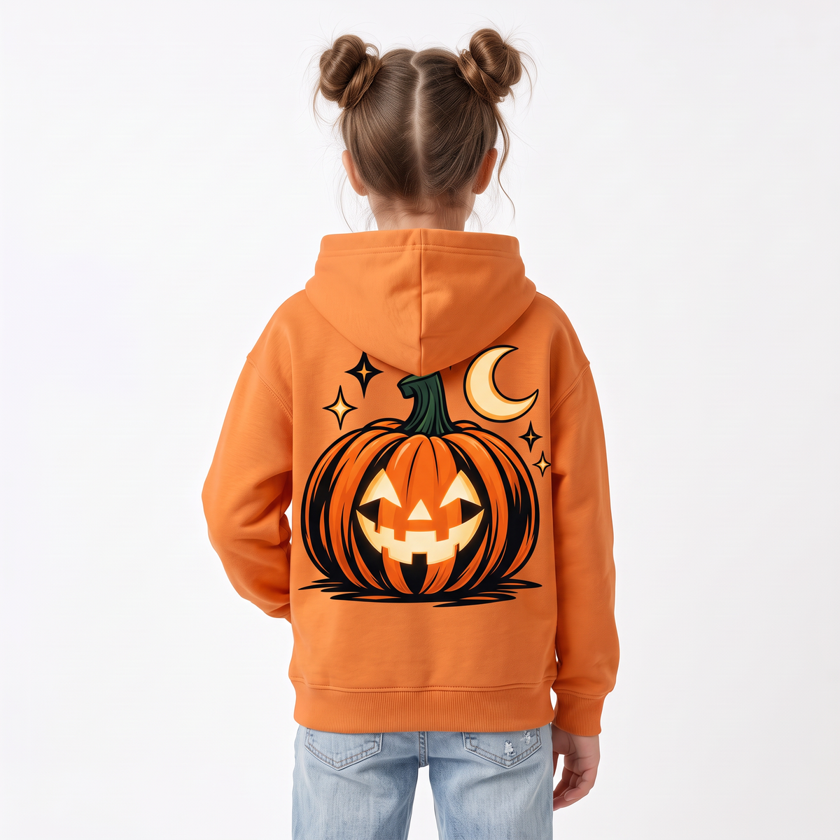 Bluza Dynia Halloween z Kapturem – Dzieci i Dorośli – Pomarańczowa