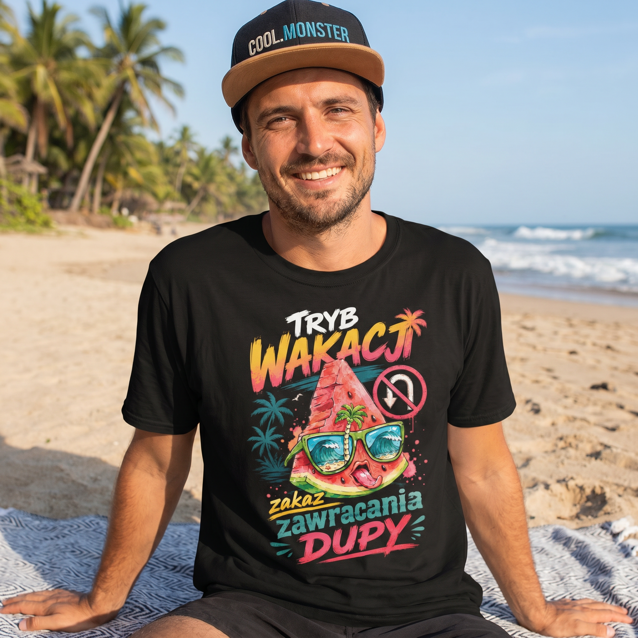 Koszulka Męska T-Shirt Na Wakacje Wakacyjna Urlop Napis Koszulka na Lato