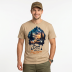 Koszulka Męska Bawełniana T-Shirt z Kamperem Do Podróży "Dom Jest tam Gdzie go Zaparkujesz"
