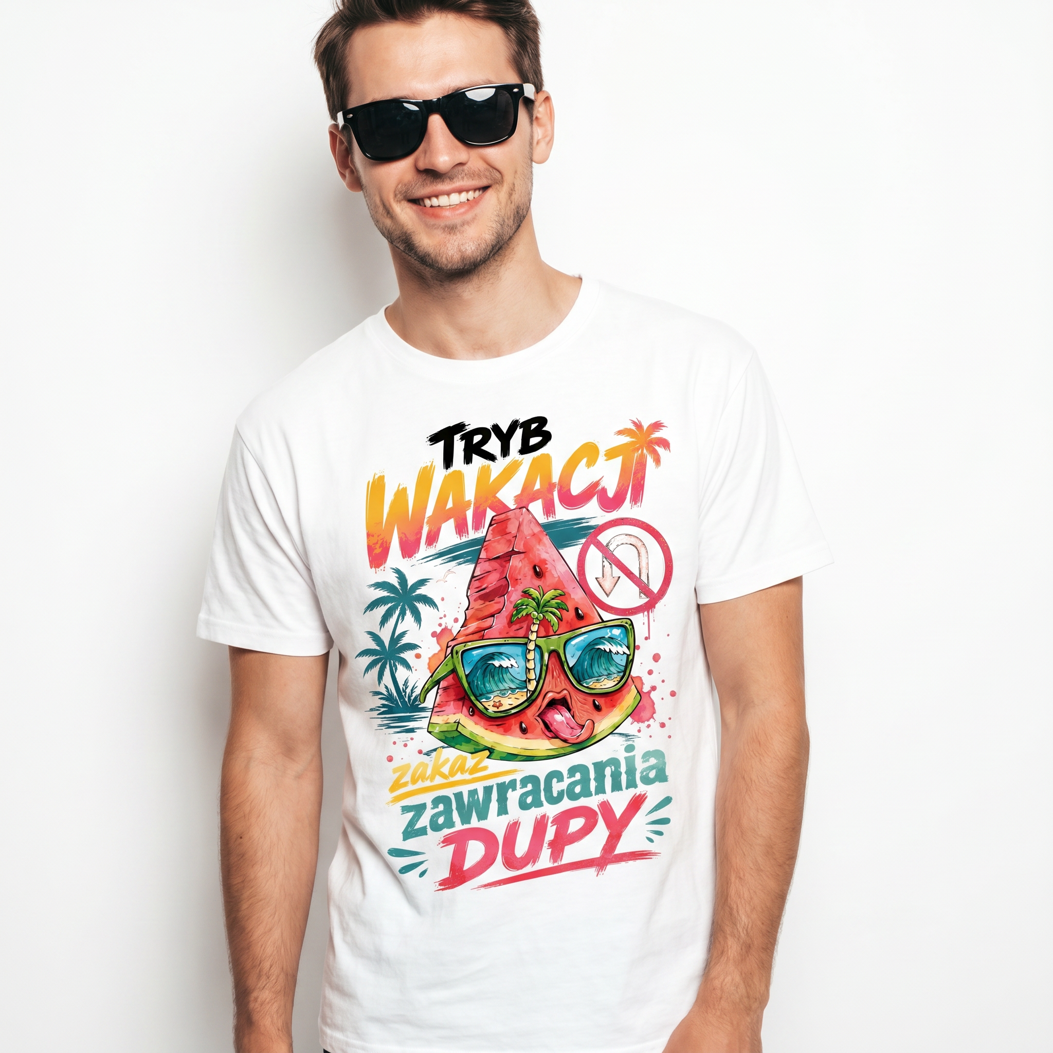 Koszulka Męska T-Shirt Na Wakacje Wakacyjna Urlop Napis Koszulka na Lato