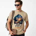 Koszulka Męska Bawełniana T-Shirt z Kamperem Do Podróży "Dom Jest tam Gdzie go Zaparkujesz"