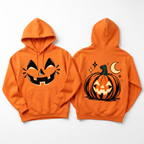 Bluza Dynia Halloween z Kapturem – Dzieci i Dorośli – Pomarańczowa
