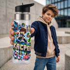 VOX01 Bidon z imieniem 700 ml – MONSTER VOXEL ADVENTURE Smok | Personalizowany Nadruk UV