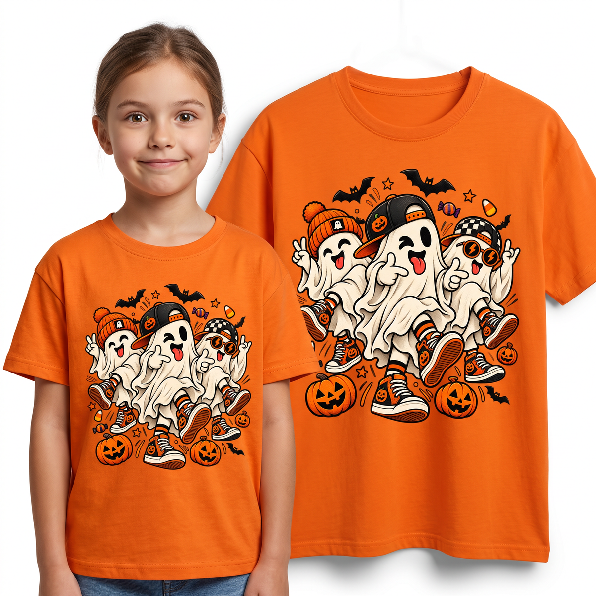 26_68 Koszulka na Halloween Śmieszna Duchy Tańczące Griddy Dla dzieci Młodzieży