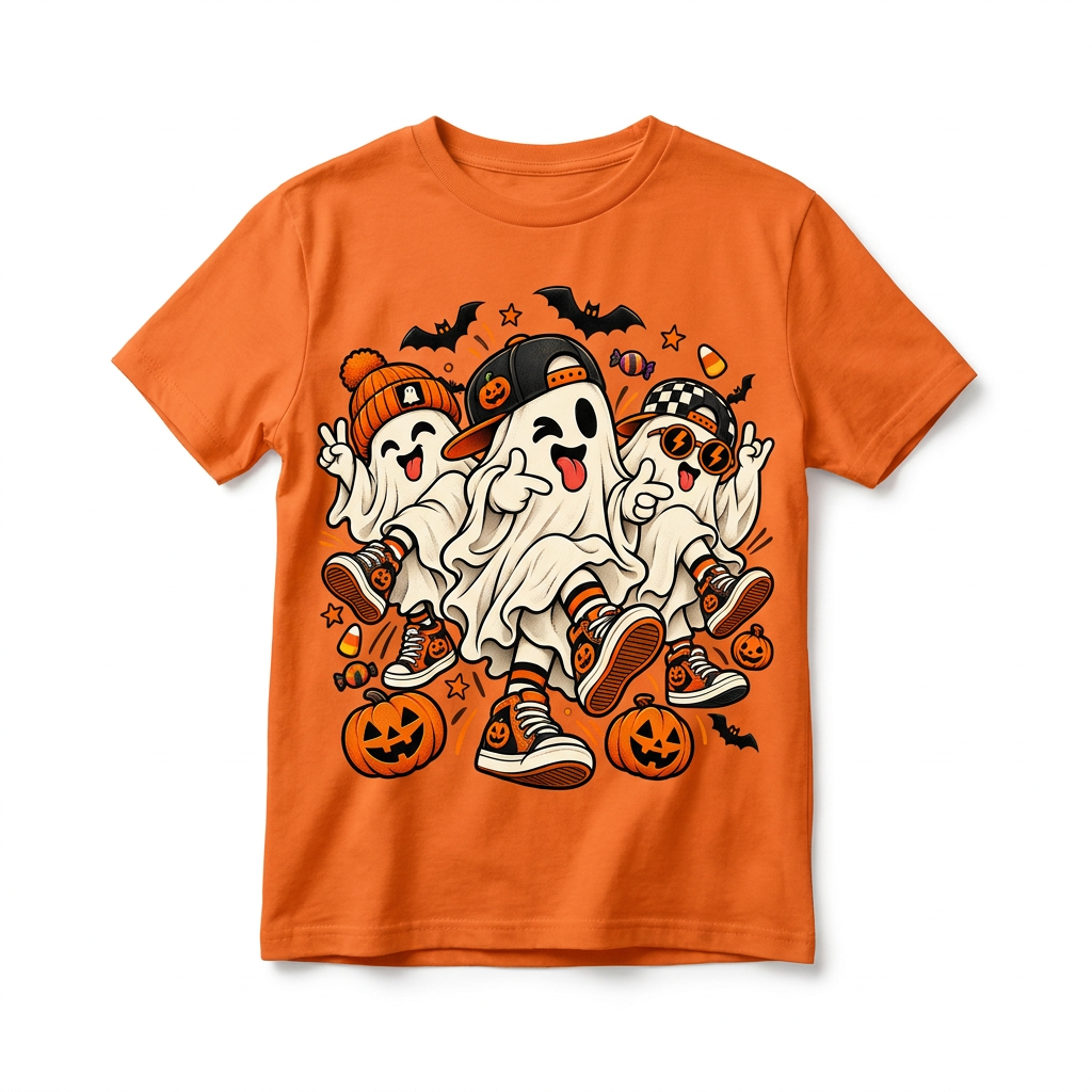 26_68 Koszulka na Halloween Śmieszna Duchy Tańczące Griddy Dla dzieci Młodzieży