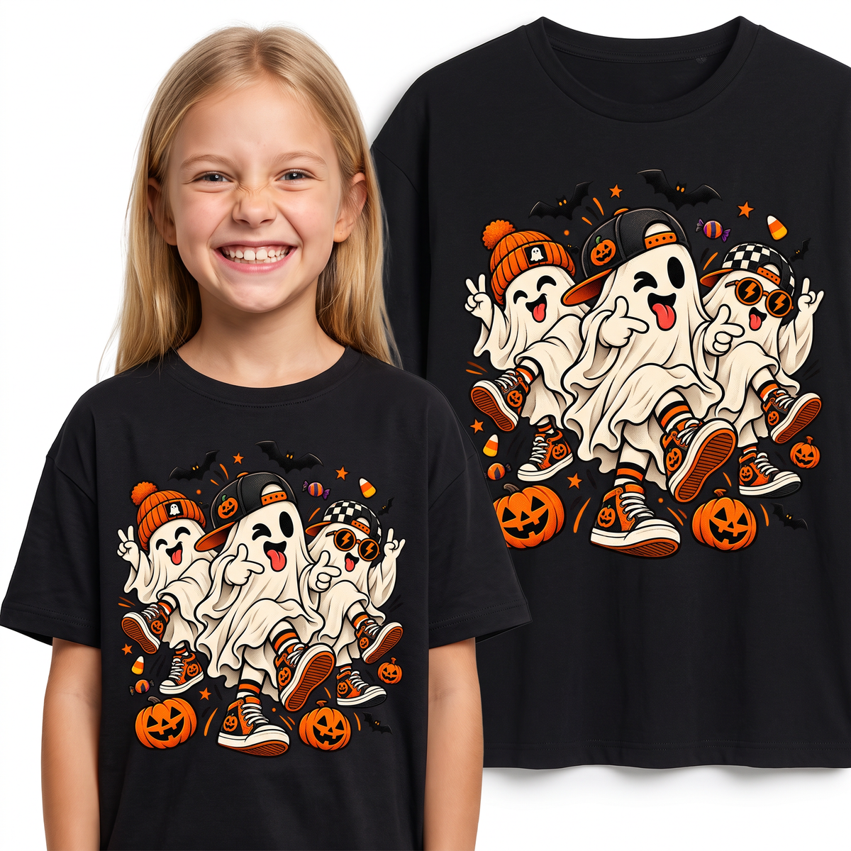 26_68 Koszulka na Halloween Śmieszna Duchy Tańczące Griddy Dla dzieci Młodzieży