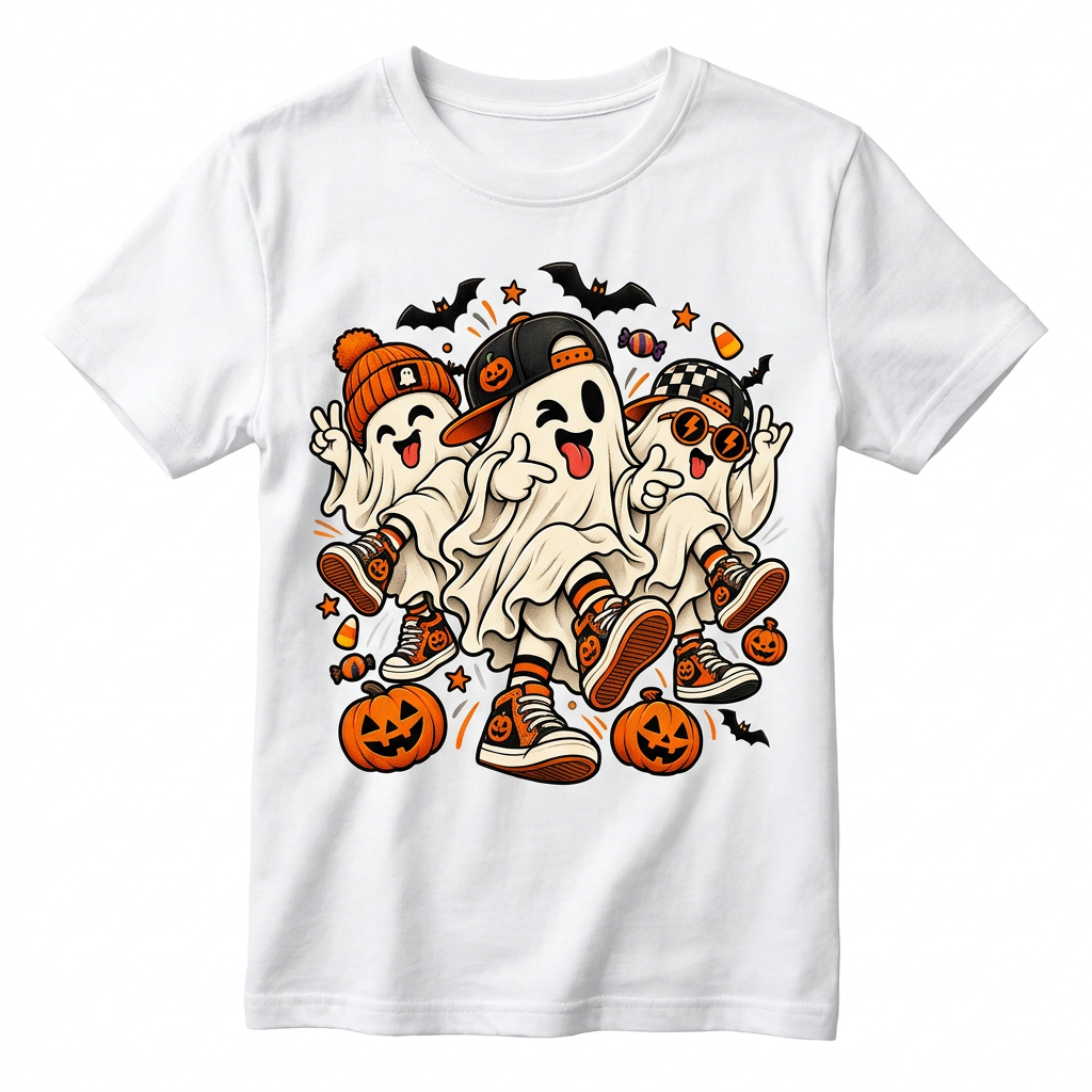 26_68 Koszulka na Halloween Śmieszna Duchy Tańczące Griddy Dla dzieci Młodzieży