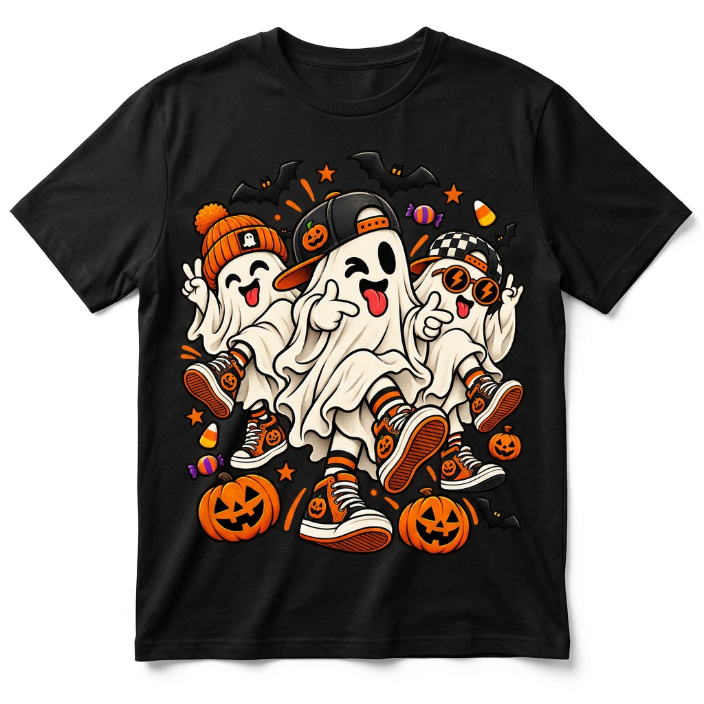 26_68 Koszulka na Halloween Śmieszna Duchy Tańczące Griddy Dla dzieci Młodzieży