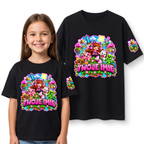 26_71 Koszulka Dziecięca z Imieniem –  Personalizowana Zwariowany Świat Voxel | Nadruk na Rękawie