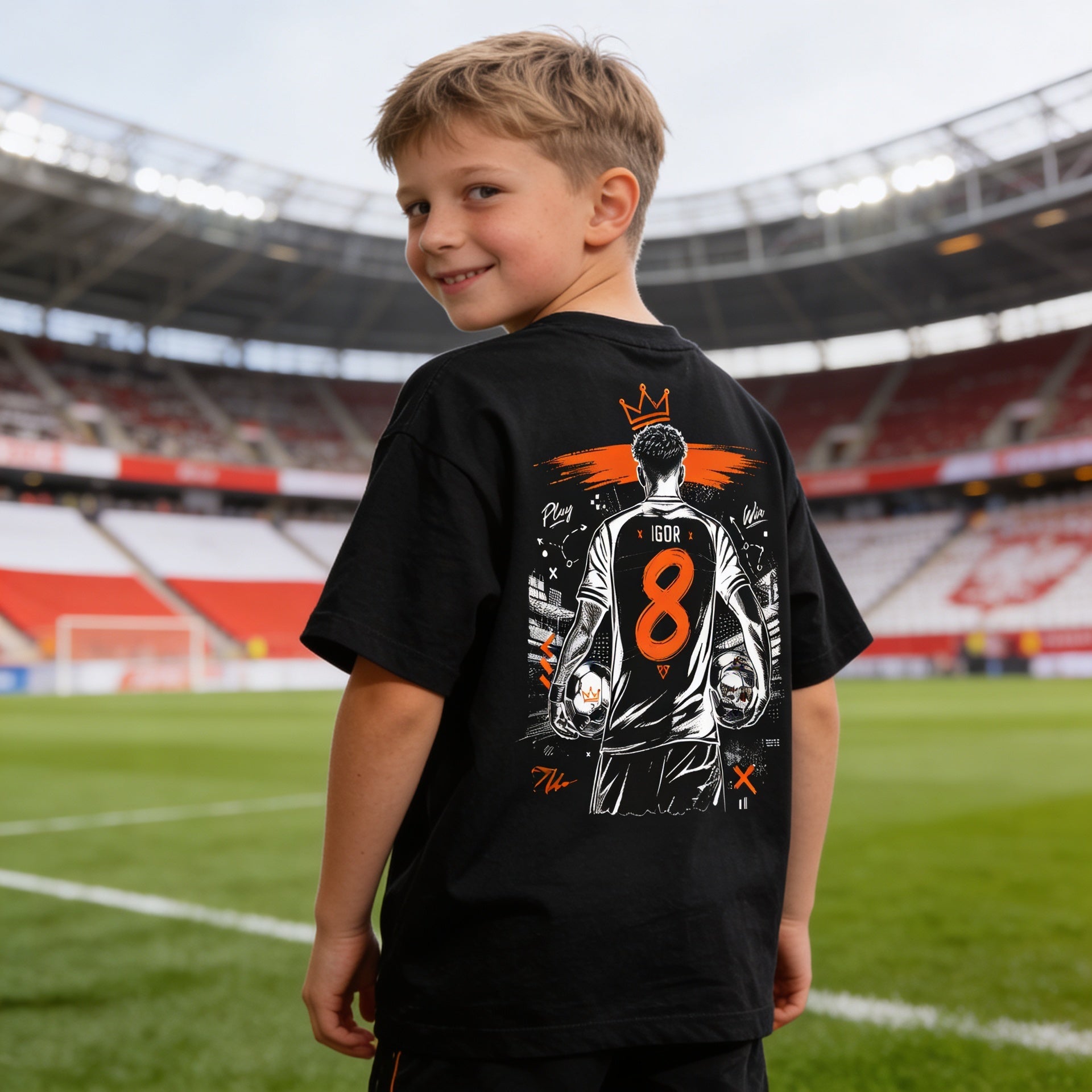 Personalizowana Koszulka z Cyfrą Imieniem na Urodziny Piłkarska dla Fana Piłki Nożnej Dziecięca - 26_23