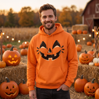 Bluza Dynia Halloween z Kapturem – Dzieci i Dorośli – Pomarańczowa